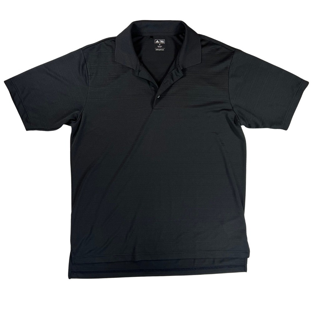 Adidas Golf Polo Shirt Mens M Black Performance‎ Short Sleeve